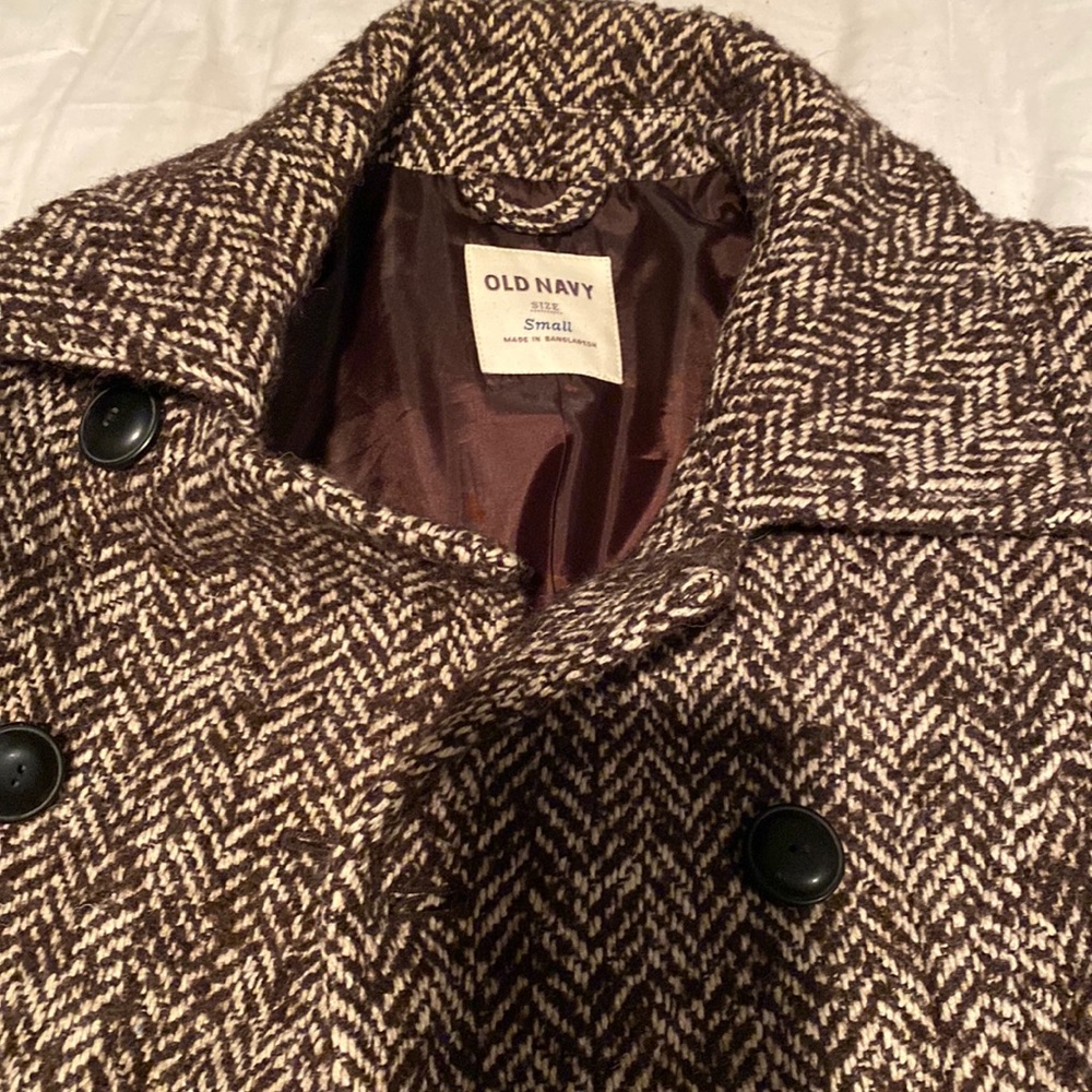 Brown/beige tweed pea coat